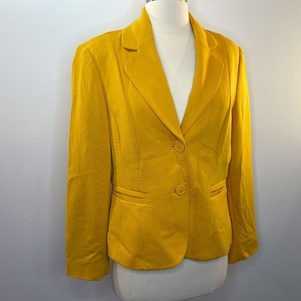Cleo Petites Women's Yellow Gold Blazer - Size 10 - Picture 1 of 5